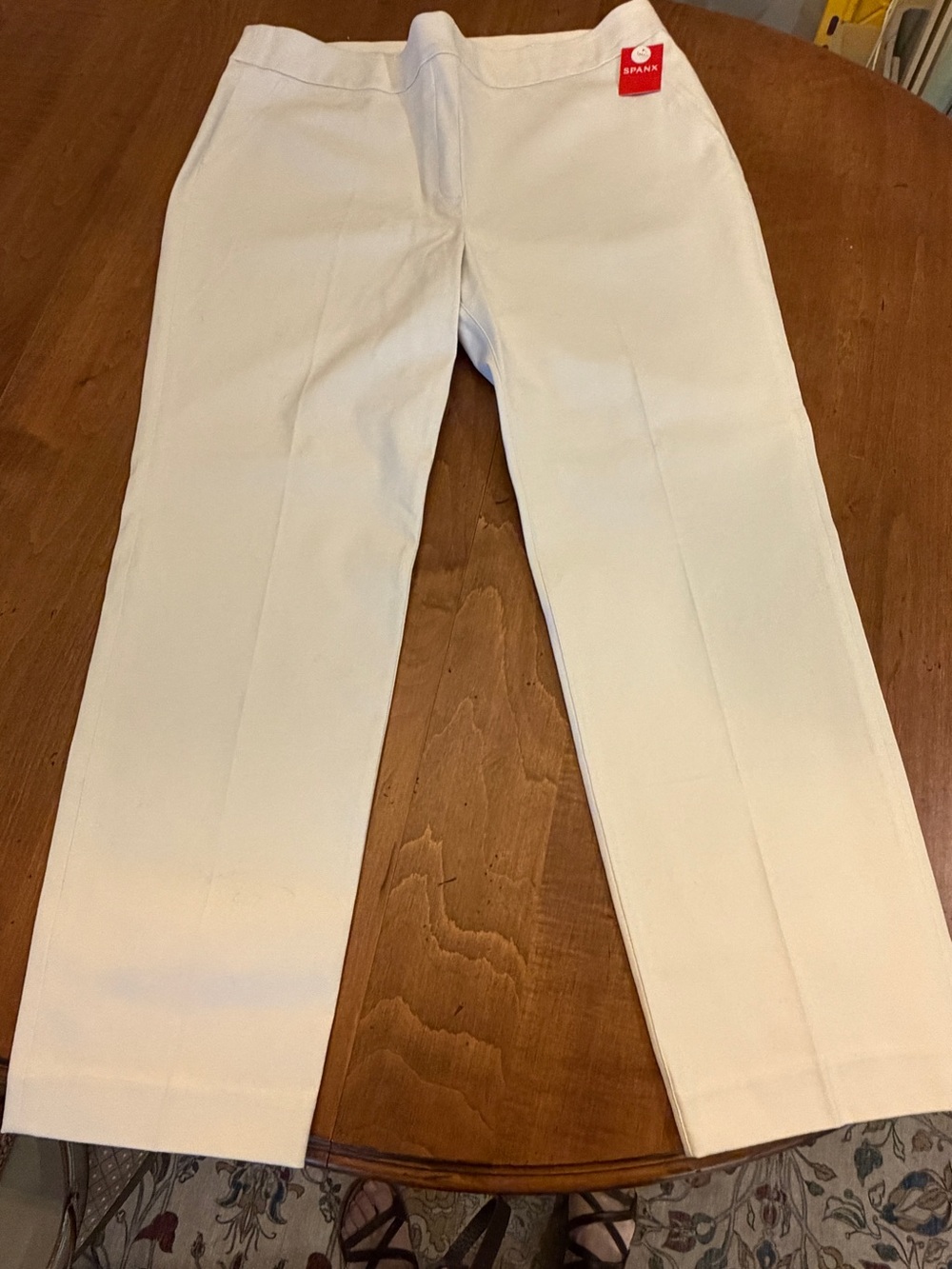 SPANX White Straight Twill pants 3X Tall. NWT